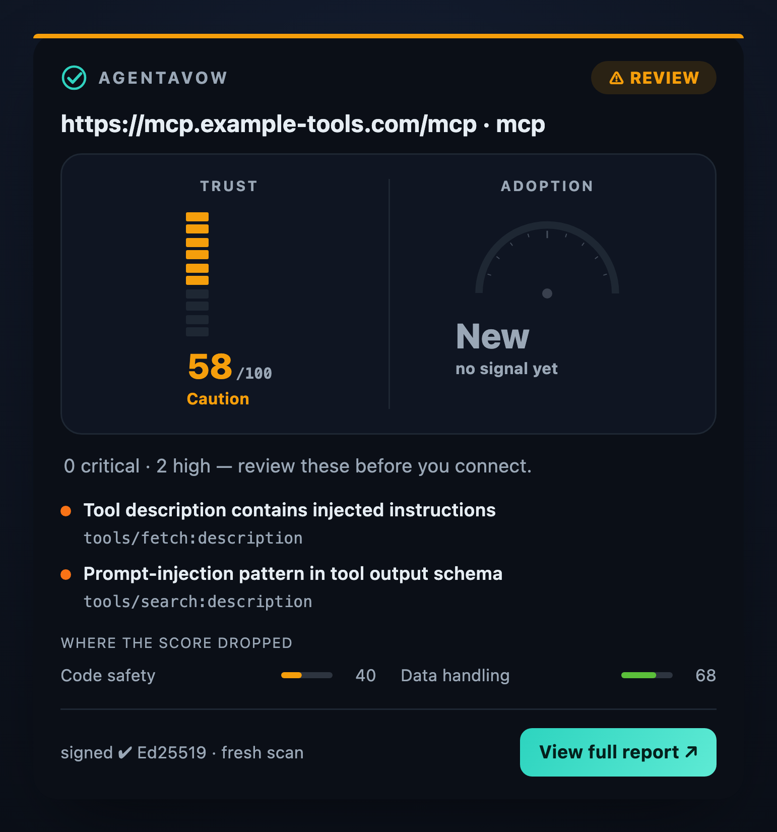 AgentAvow screenshot